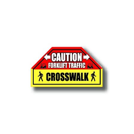 Ergomat 14in x 24in HALF SIGNS - Caution Forklift Traffic Crosswalk DSV-SIGN 336 #0646 -UEN